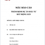 Tham khảo mẫu báo cáo thẩm định dự án bất động sản 