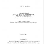 Hình thành và phát triển năng lực trí tuệ chung cho học sinh THPT thông qua giảng dạy ngôn ngữ lập trình Pascal 