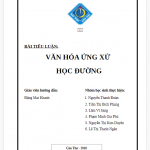 BÀI TIỂU LUẬN: VĂN HÓA ỨNG XỬ HỌC ĐƯỜNG 