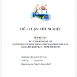 Tiểu luận xử lý tình huống đối với người kinh doanh thuốc không có chứng chỉ hành nghề dược tại địa bàn huyện ba vì tp hà nội