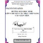 Hướng dẫn học sinh lớp 9 chuyển câu trực tiếp sang câu gián tiếp